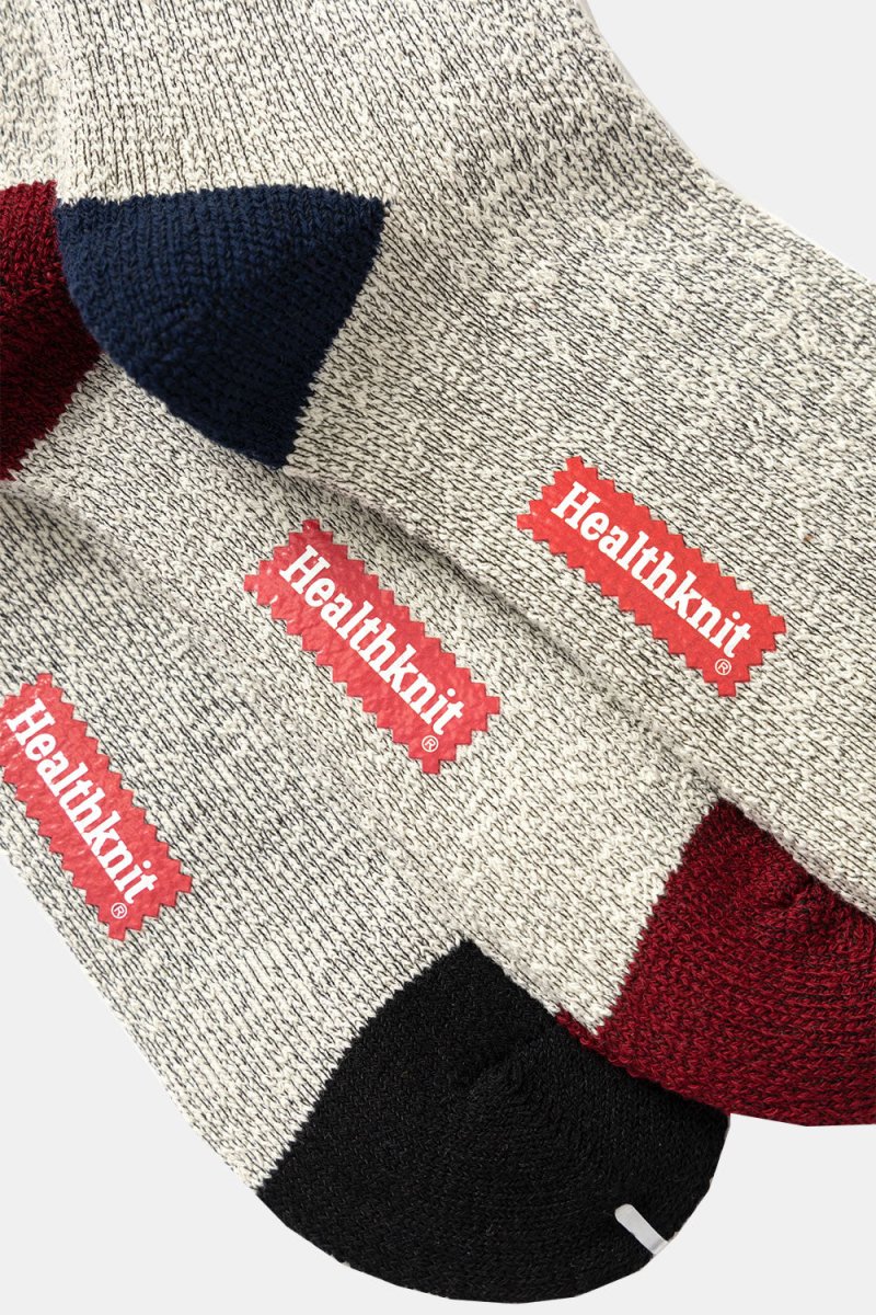 Healthknit 3 Pack Stripe Crew Socks (Grey Multi) | Socks