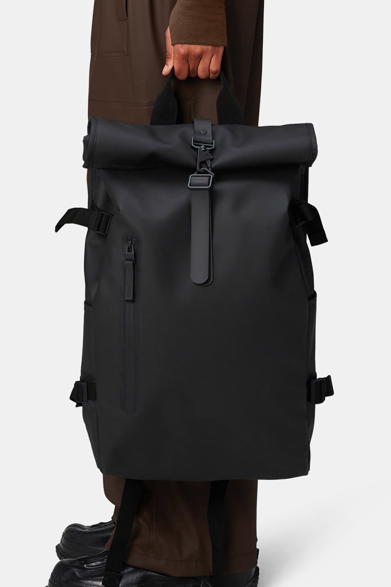 Rains Large Rolltop Rucksack W3 (Black) | Bags