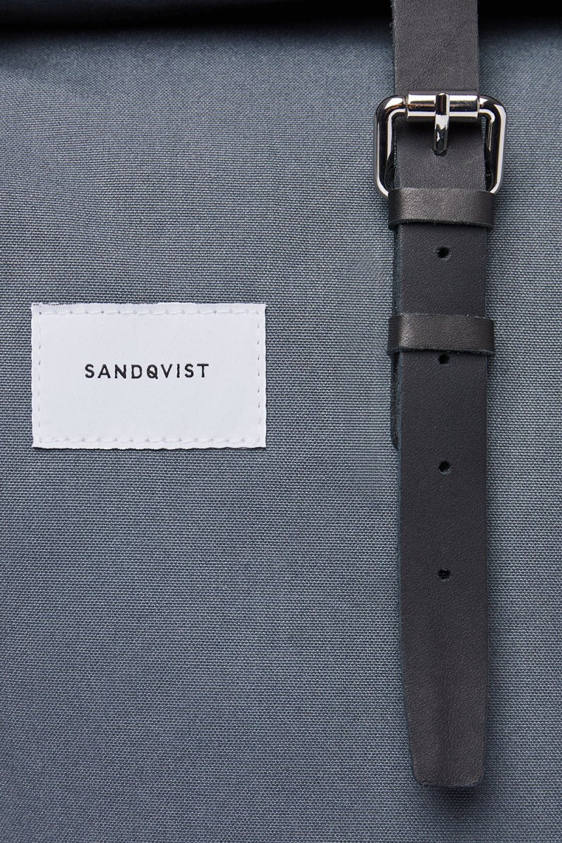 Sandqvist Dante Rolltop Backpack (Dark Slate &amp; Black Leather) | Bags