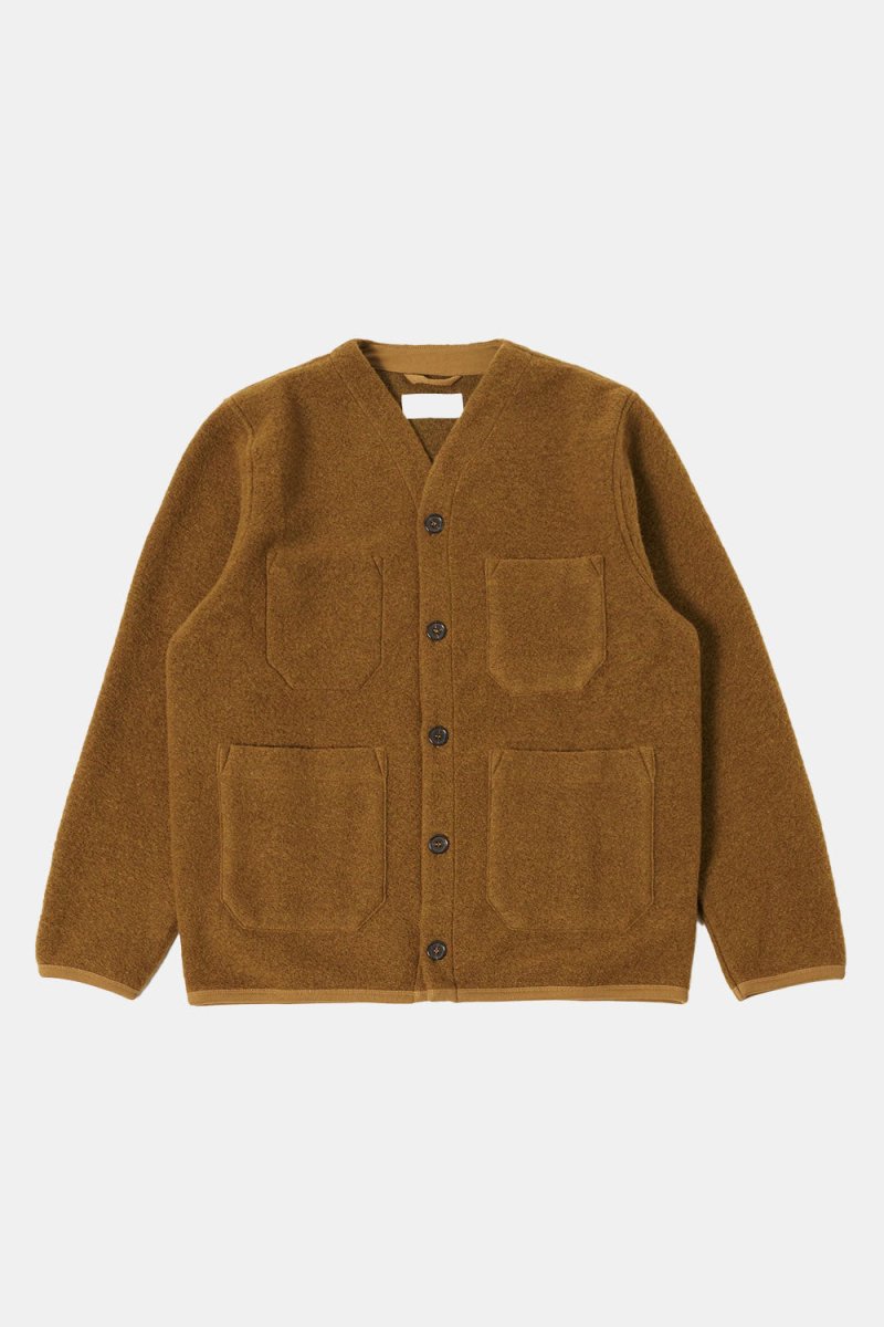 Universal Works Cardigan (Mustard Wool Fleece) | Knitwear