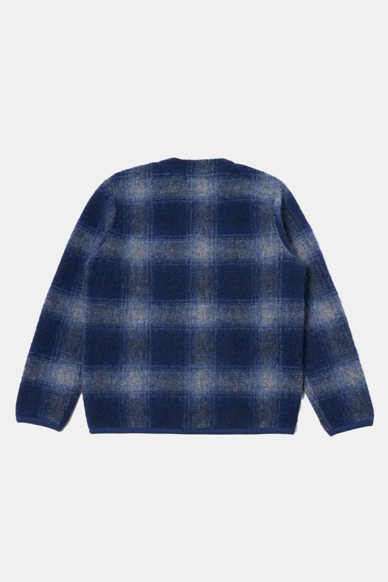 Universal Works Cardigan (Navy/Grey Fresco Fleece) | Sweaters