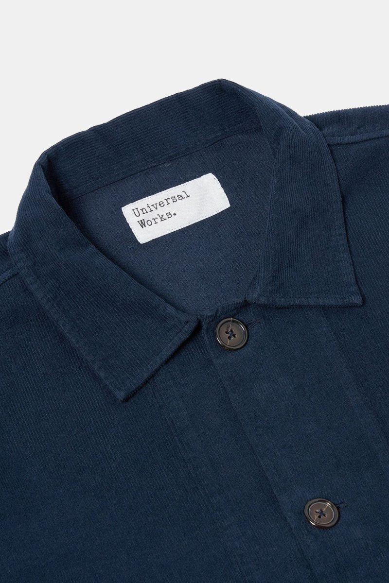 Universal Works Fine Cord Bakers Overshirt (Navy) | Jackets