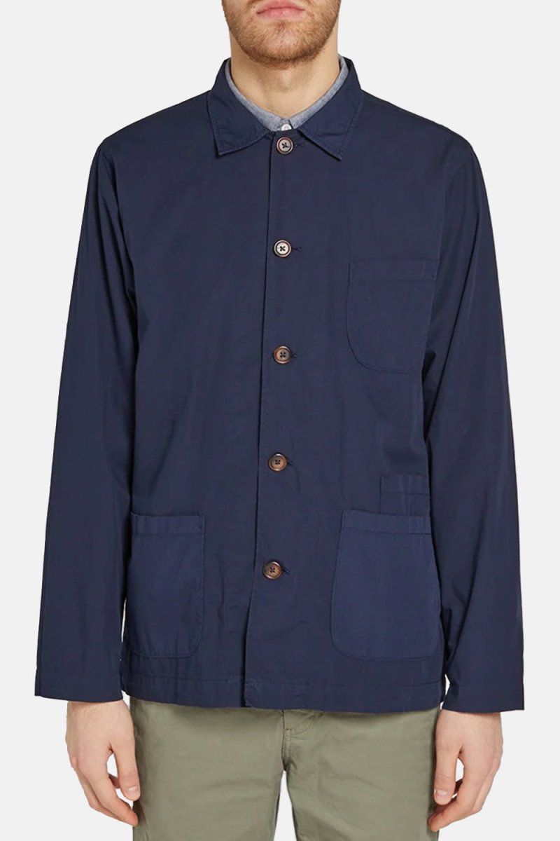 Universal Works Poplin Bakers Overshirt (Navy) | Jackets